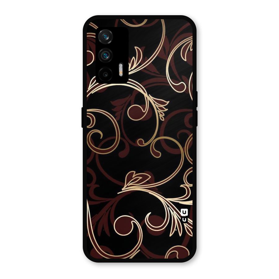 Golden Maroon Beauty Metal Back Case for Realme GT 5G