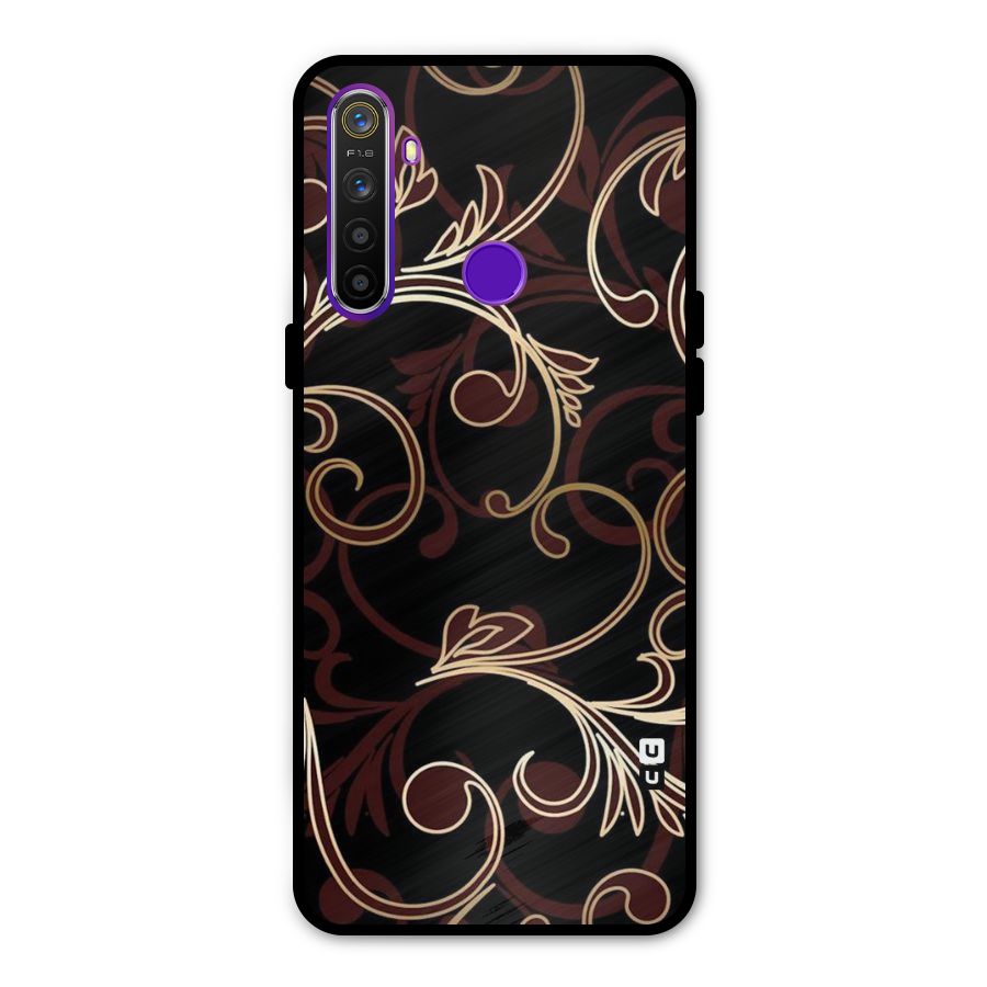 Golden Maroon Beauty Metal Back Case for Realme Narzo 10