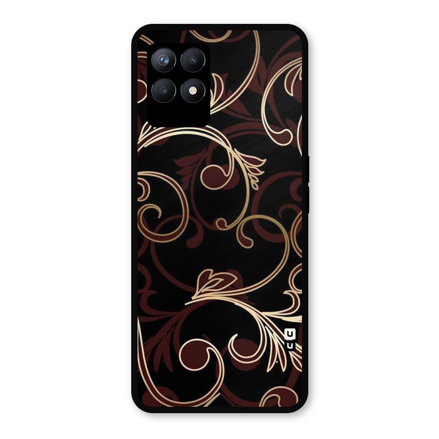 Golden Maroon Beauty Metal Back Case for Realme Narzo 50