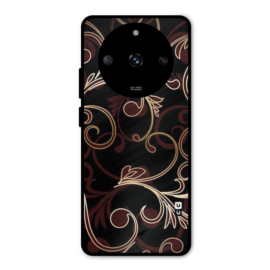 Golden Maroon Beauty Metal Back Case for Realme Narzo 60 5G