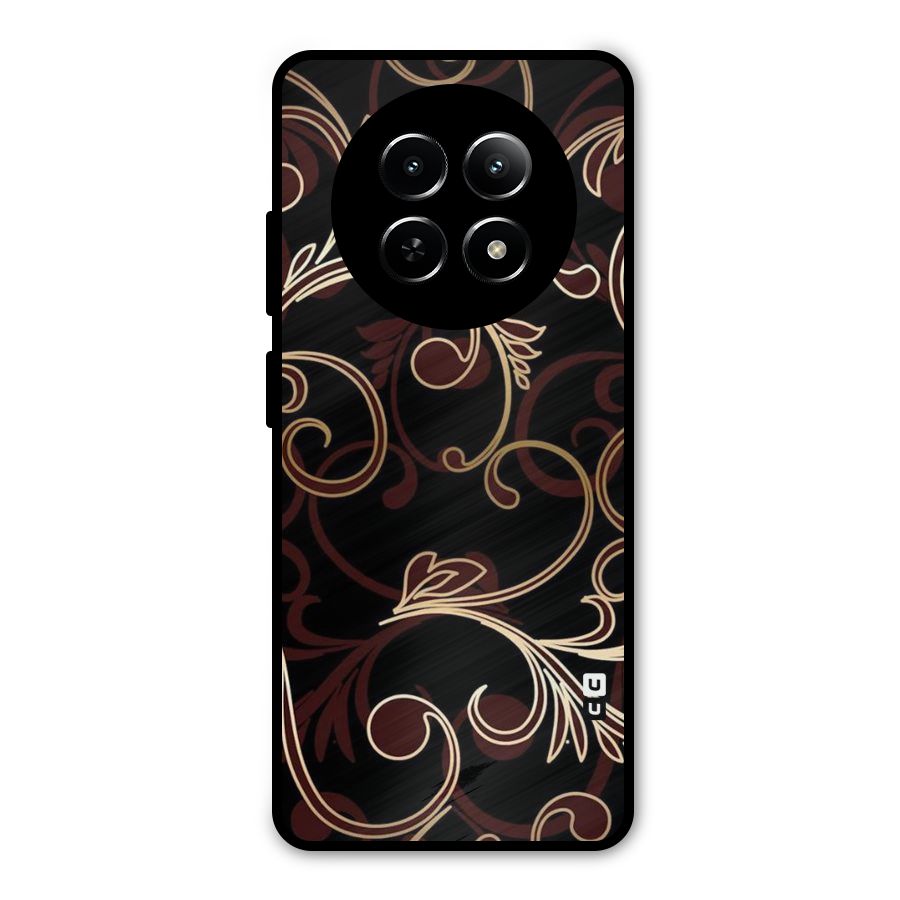 Golden Maroon Beauty Metal Back Case for Realme Narzo N65