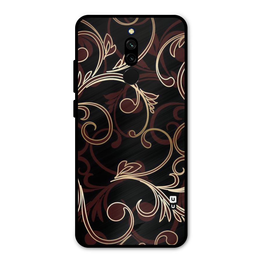 Golden Maroon Beauty Metal Back Case for Redmi 8