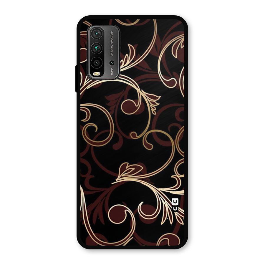 Golden Maroon Beauty Metal Back Case for Redmi 9 Power