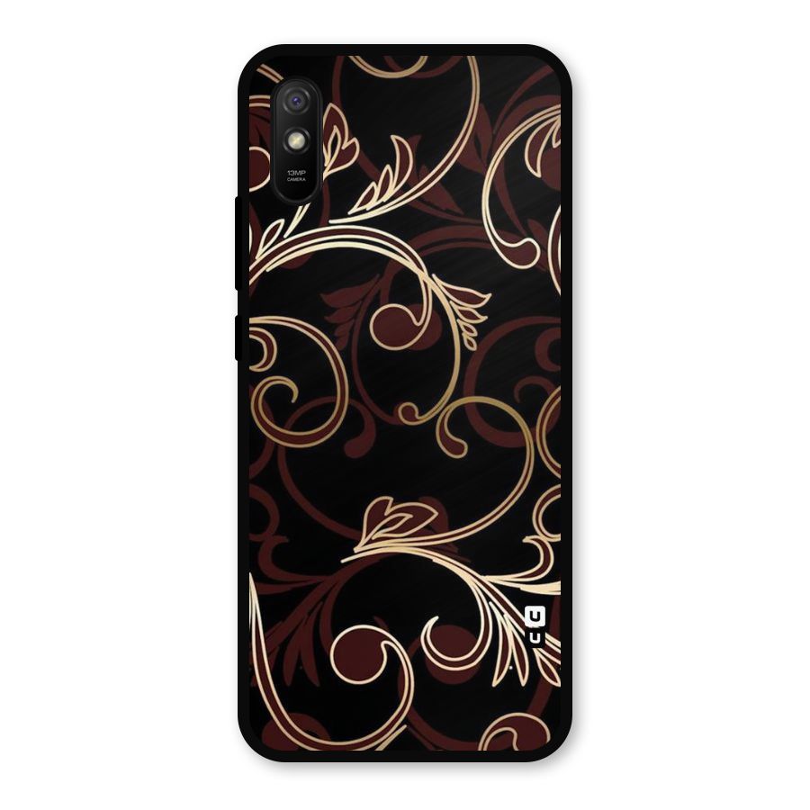 Golden Maroon Beauty Metal Back Case for Redmi 9a