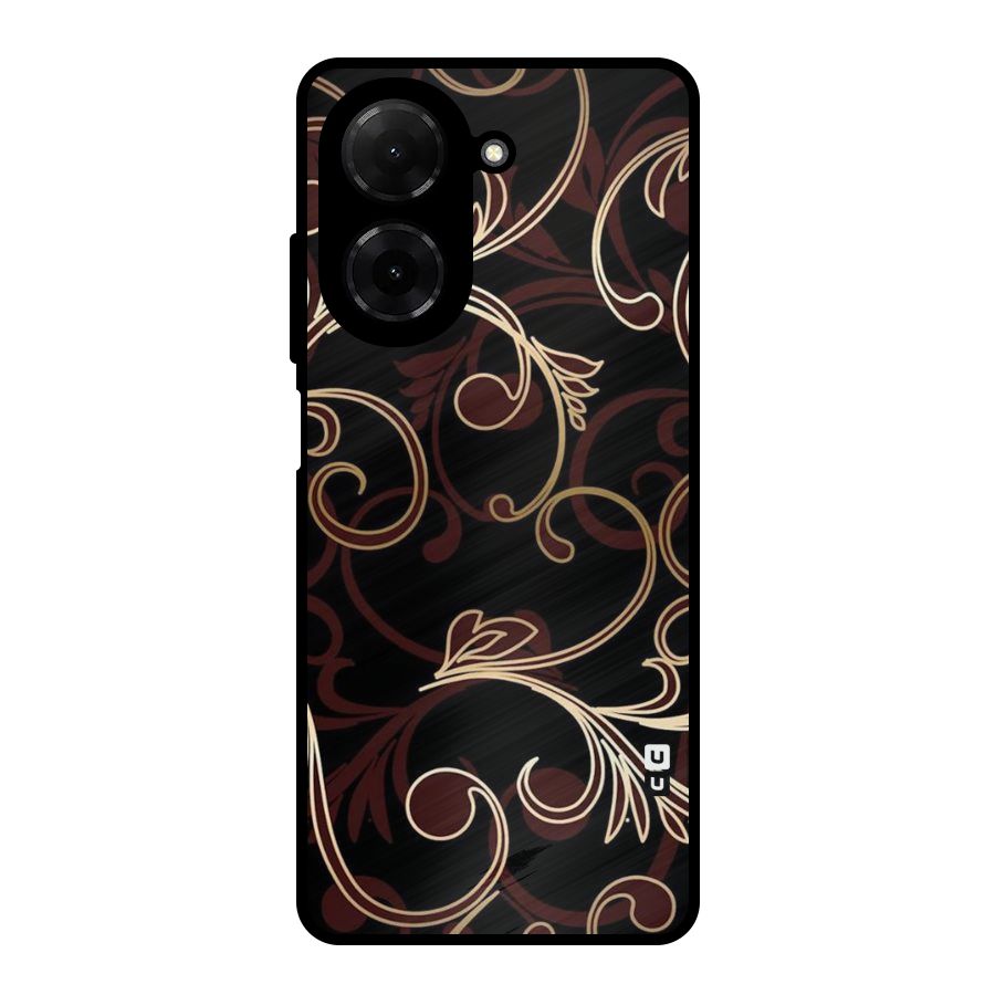Golden Maroon Beauty Metal Back Case for Redmi A5 4G