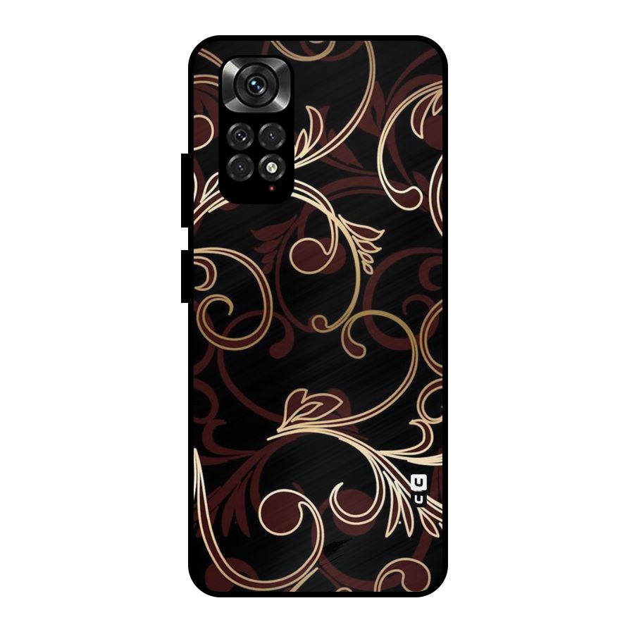 Golden Maroon Beauty Metal Back Case for Redmi Note 11 Pro