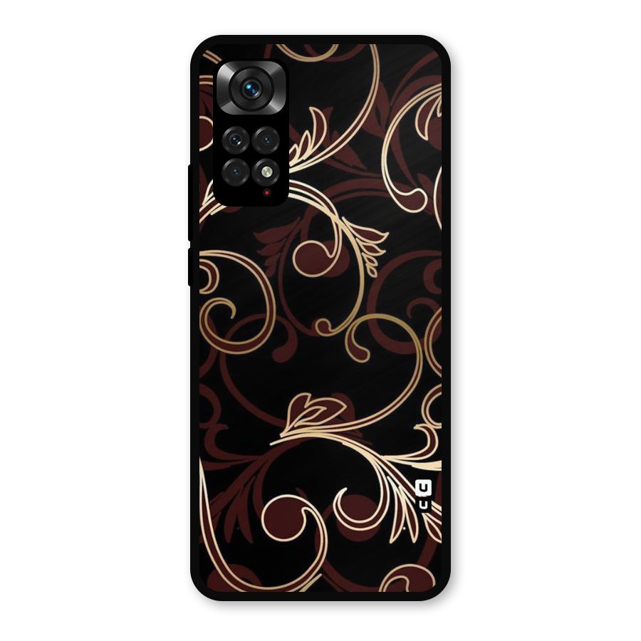 Golden Maroon Beauty Metal Back Case for Redmi Note 11s