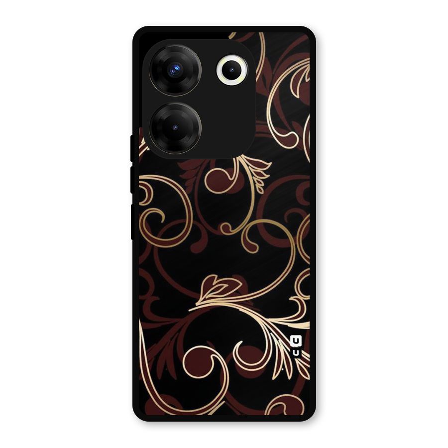 Golden Maroon Beauty Metal Back Case for Tecno Camon 20