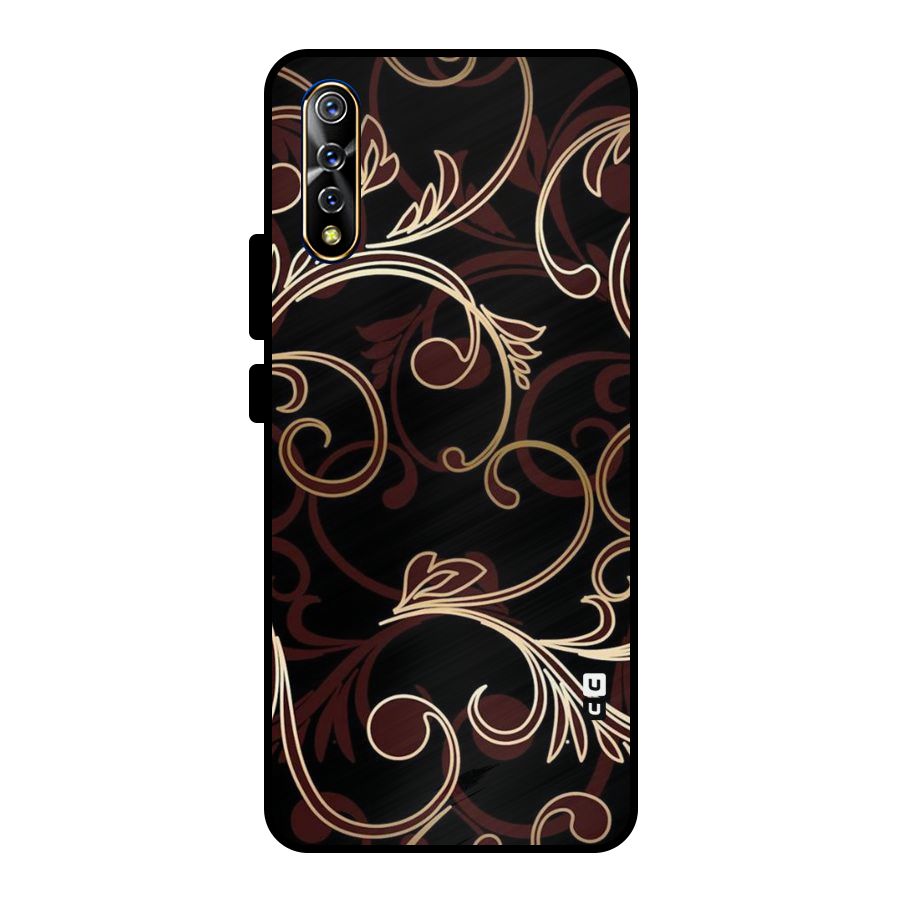Golden Maroon Beauty Metal Back Case for Vivo S1