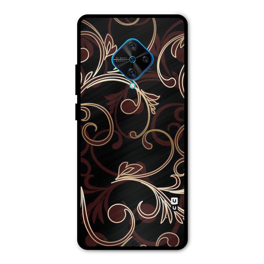 Golden Maroon Beauty Metal Back Case for Vivo S1 Pro