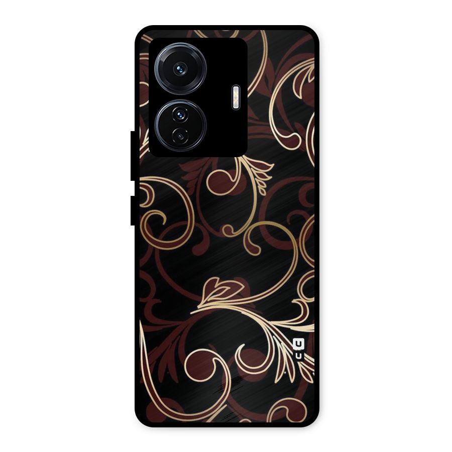Golden Maroon Beauty Metal Back Case for Vivo T1 Pro