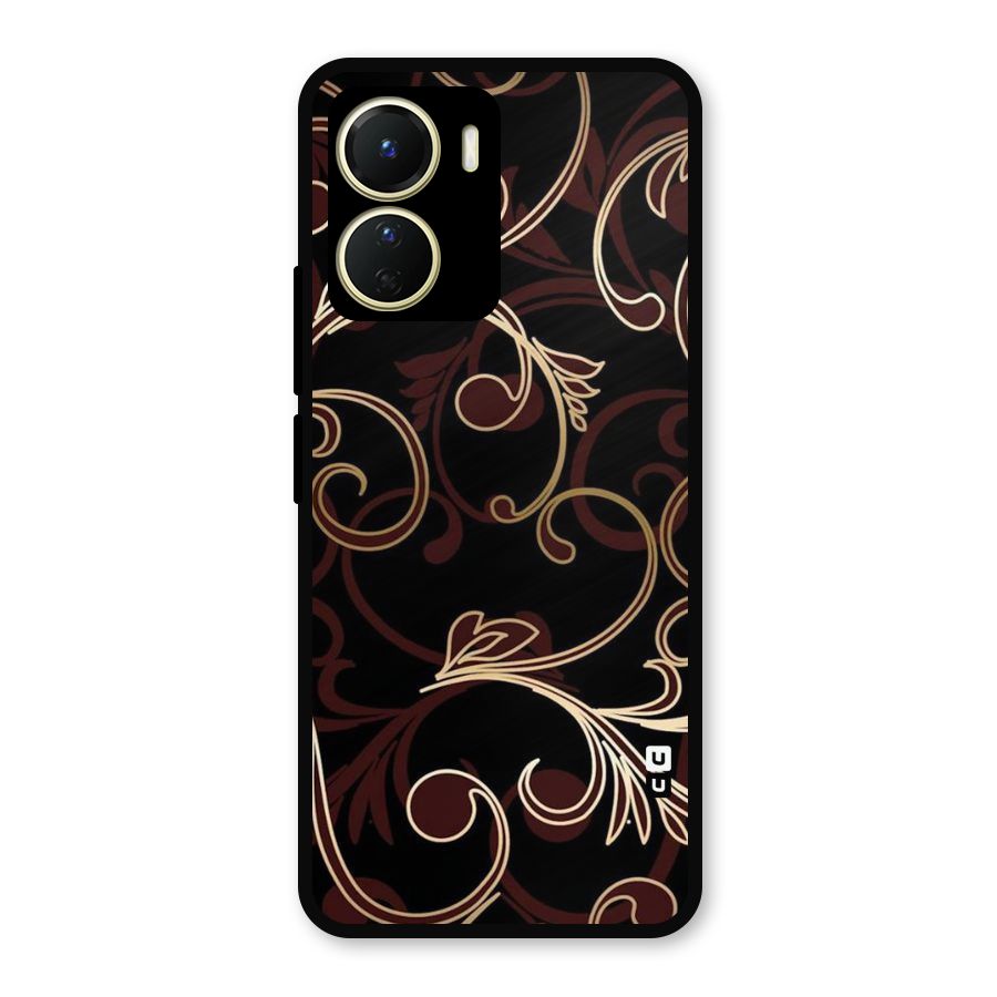 Golden Maroon Beauty Metal Back Case for Vivo T2x