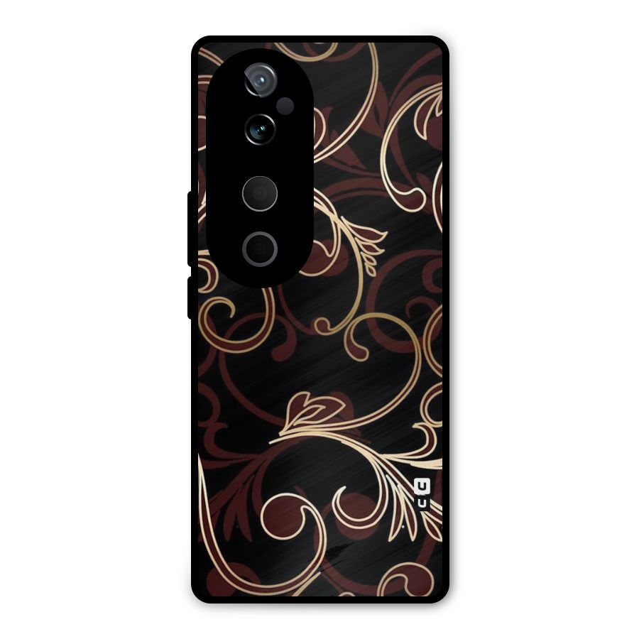 Golden Maroon Beauty Metal Back Case for Vivo T3 Ultra