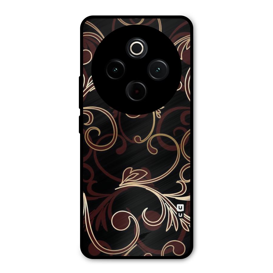 Golden Maroon Beauty Metal Back Case for Vivo T4
