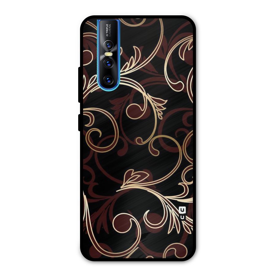 Golden Maroon Beauty Metal Back Case for Vivo V15 Pro