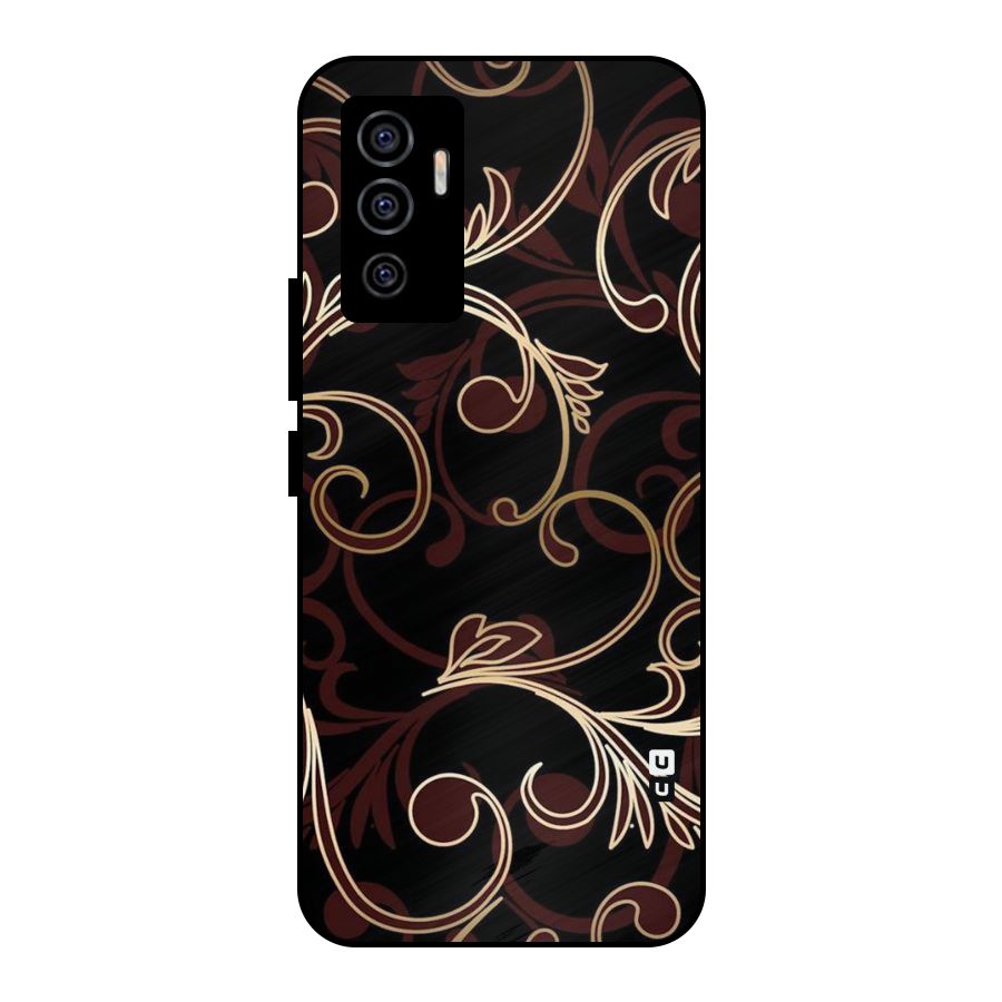 Golden Maroon Beauty Metal Back Case for Vivo V23e