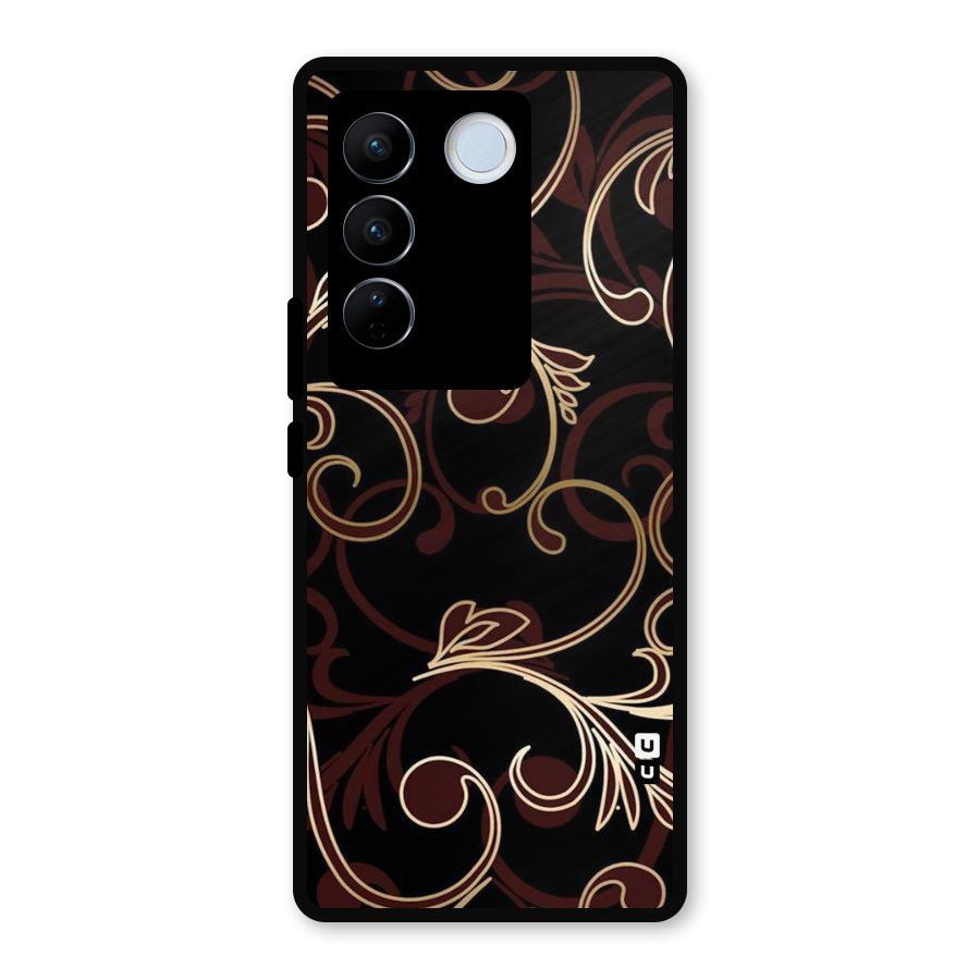 Golden Maroon Beauty Metal Back Case for Vivo V27