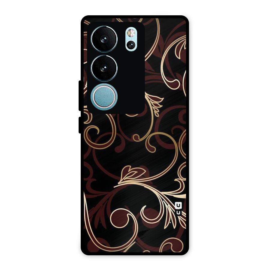 Golden Maroon Beauty Metal Back Case for Vivo V29