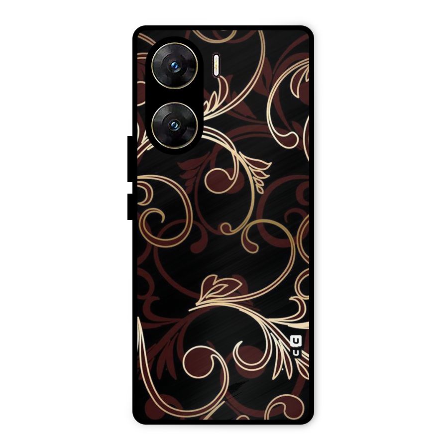 Golden Maroon Beauty Metal Back Case for Vivo V29e