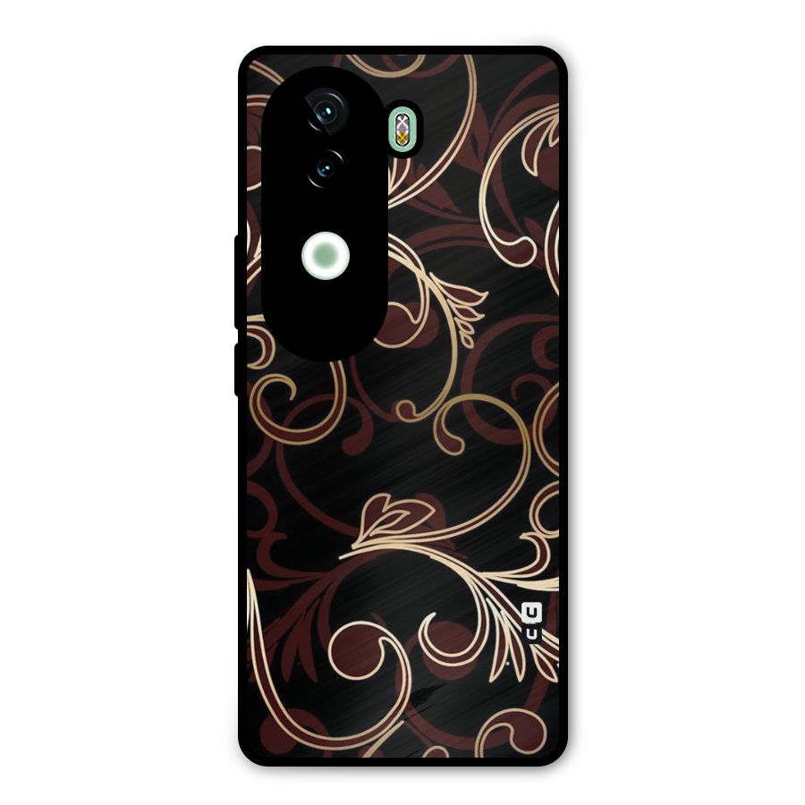 Golden Maroon Beauty Metal Back Case for Vivo V40e