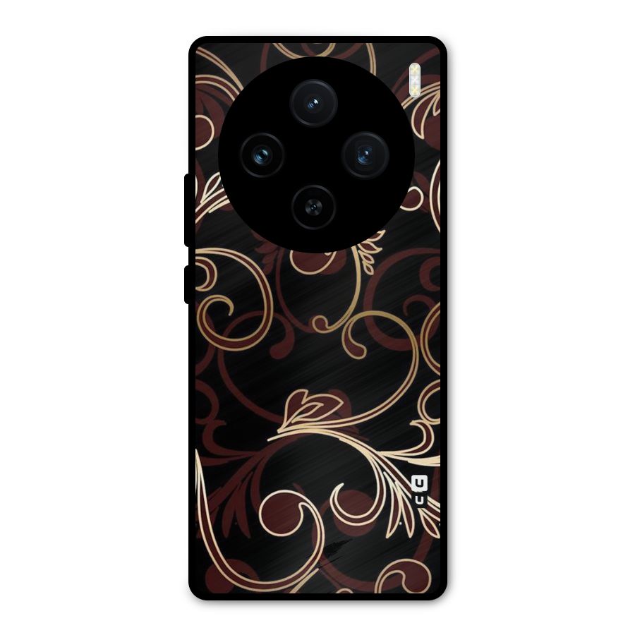 Golden Maroon Beauty Metal Back Case for Vivo X100