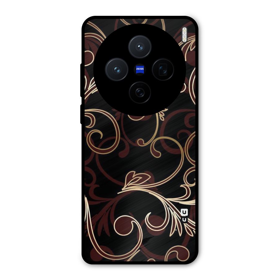 Golden Maroon Beauty Metal Back Case for Vivo X200