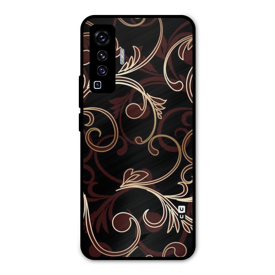 Golden Maroon Beauty Metal Back Case for Vivo X50