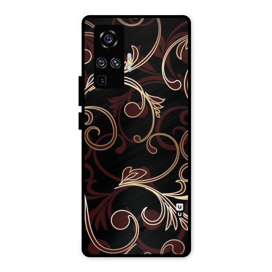 Golden Maroon Beauty Metal Back Case for Vivo X50 Pro