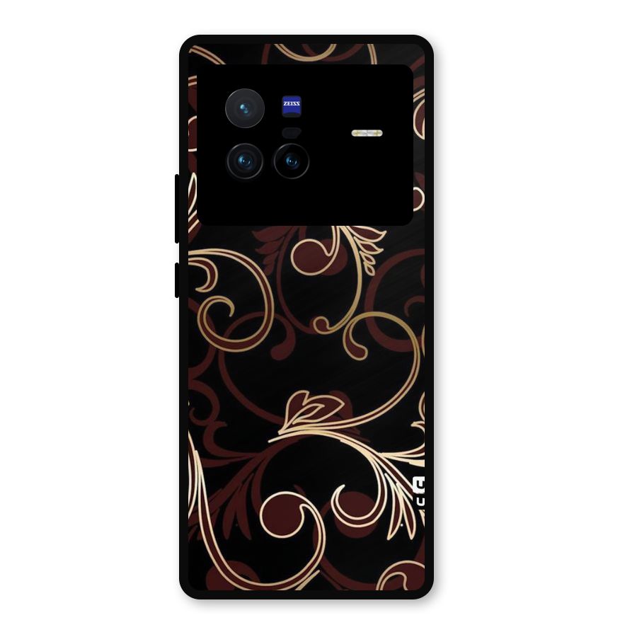 Golden Maroon Beauty Metal Back Case for Vivo X80