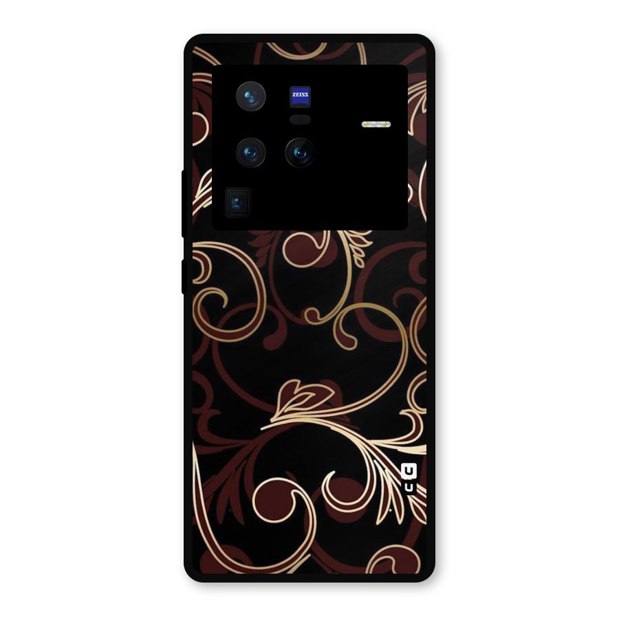 Golden Maroon Beauty Metal Back Case for Vivo X80 Pro