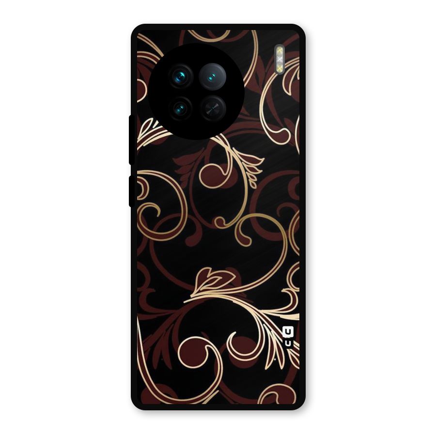 Golden Maroon Beauty Metal Back Case for Vivo X90