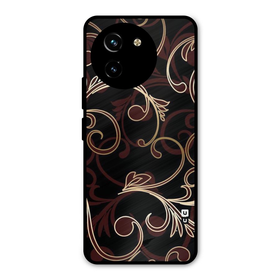 Golden Maroon Beauty Metal Back Case for Vivo Y200i