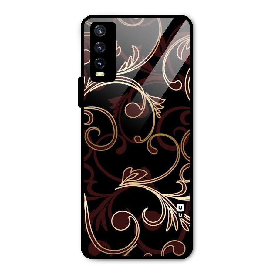 Golden Maroon Beauty Metal Back Case for Vivo Y20g