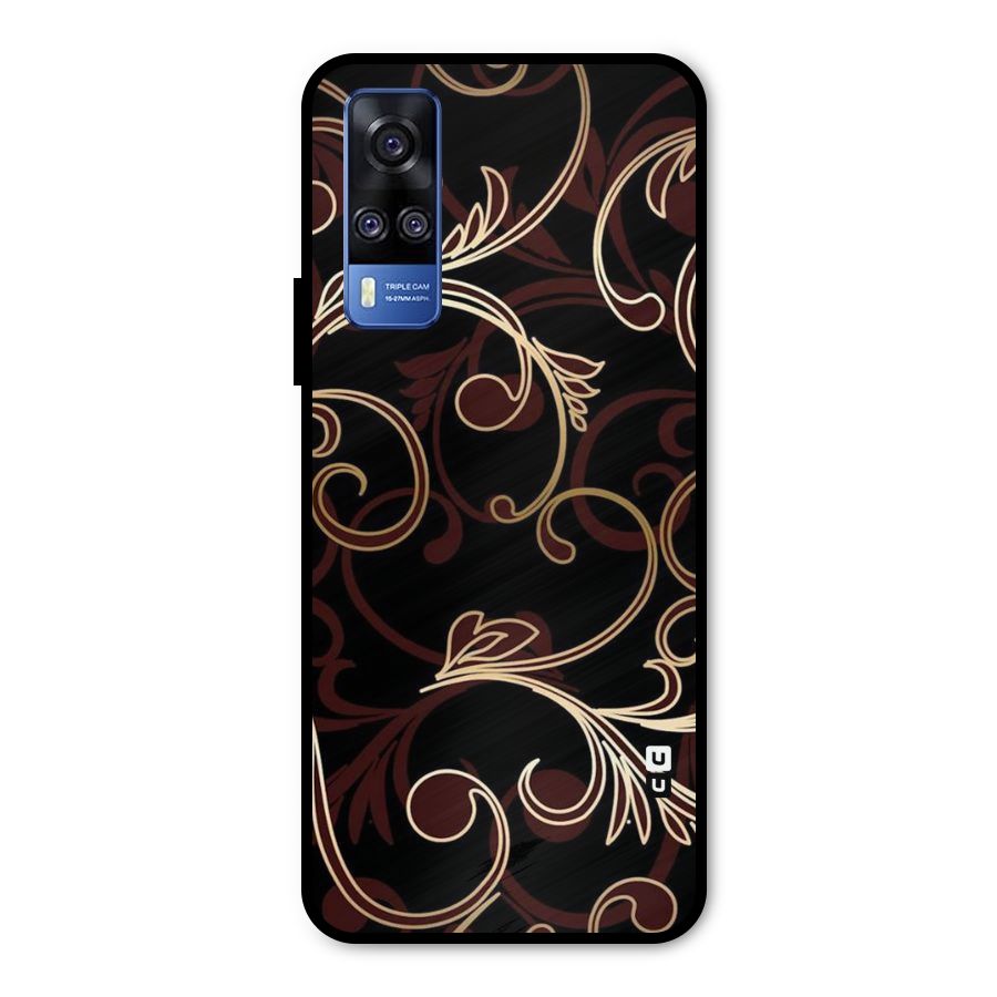 Golden Maroon Beauty Metal Back Case for Vivo Y31