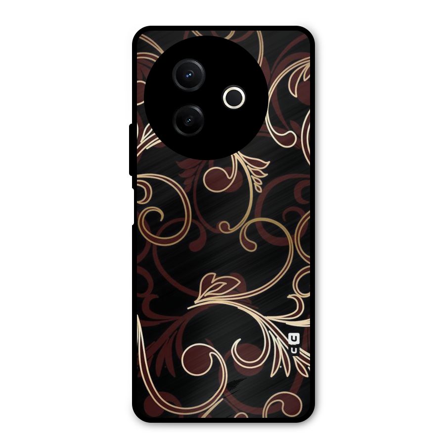 Golden Maroon Beauty Metal Back Case for Vivo Y39