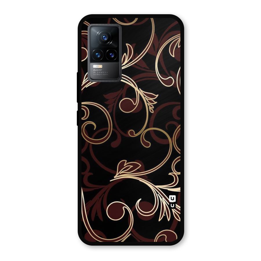 Golden Maroon Beauty Metal Back Case for Vivo Y73