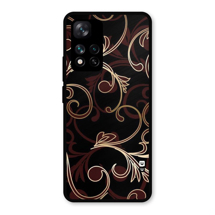 Golden Maroon Beauty Metal Back Case for Xiaomi 11i 5G