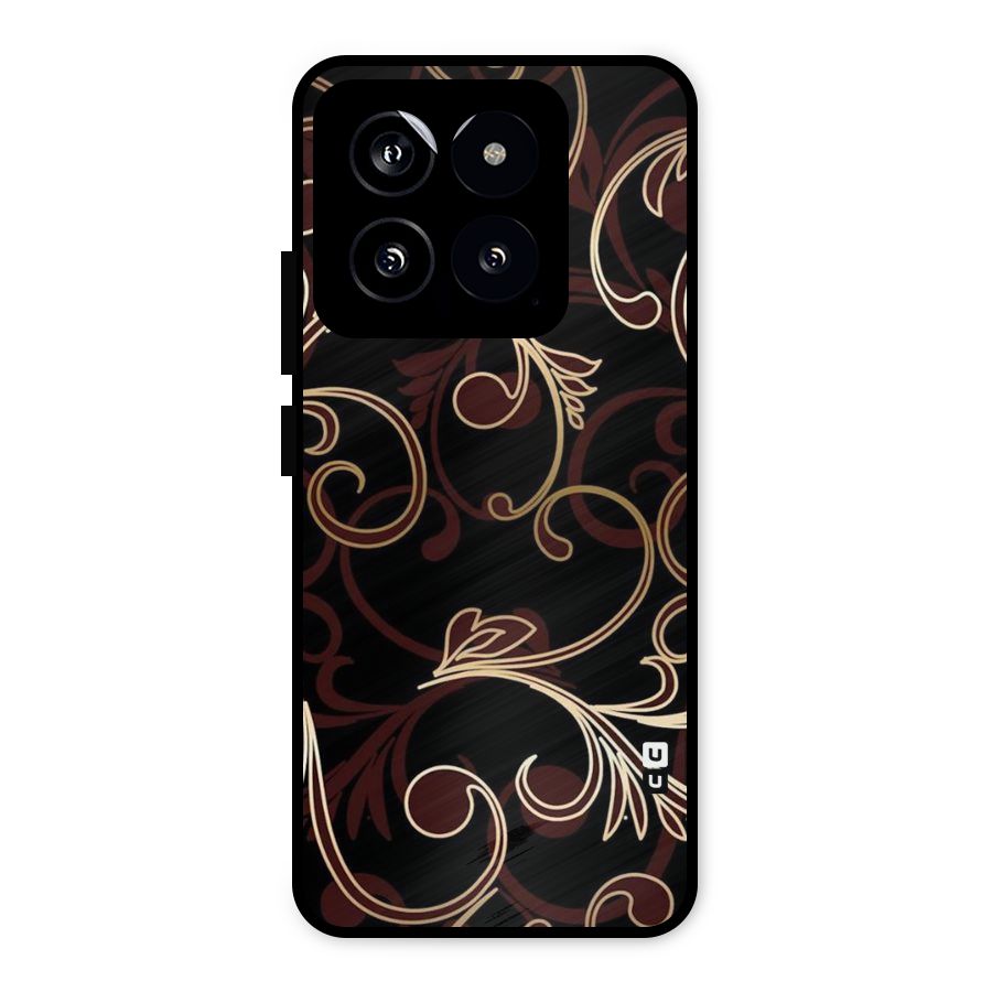 Golden Maroon Beauty Metal Back Case for Xiaomi 14