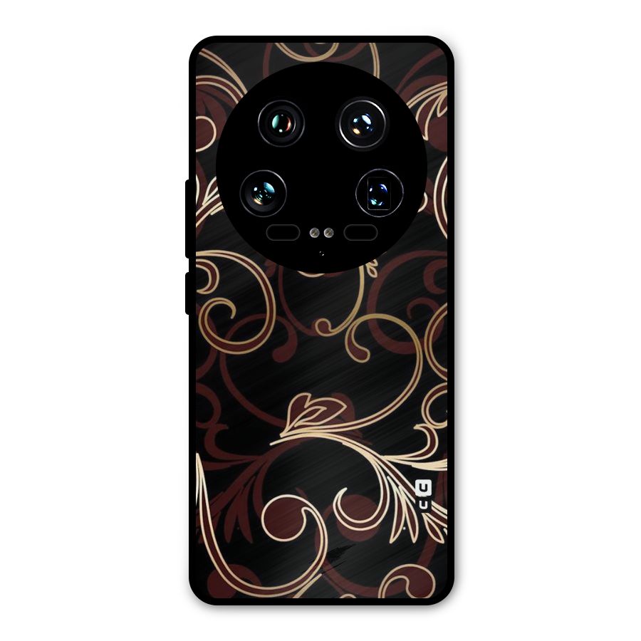 Golden Maroon Beauty Metal Back Case for Xiaomi 14 Ultra