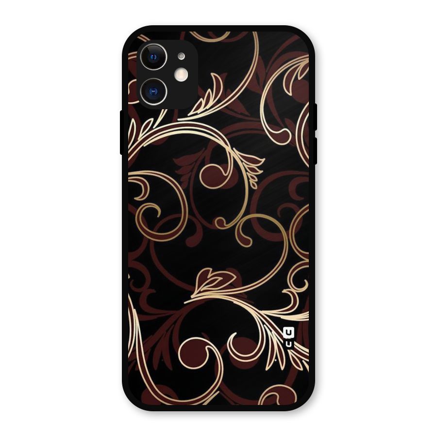 Golden Maroon Beauty Metal Back Case for iPhone 11