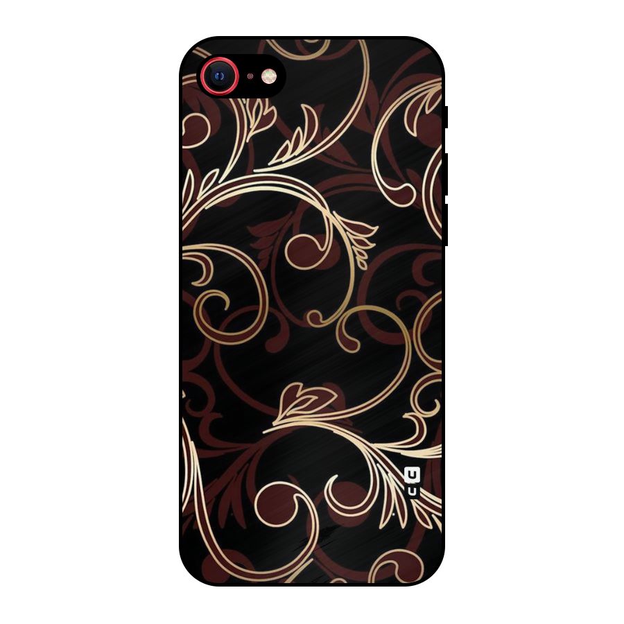 Golden Maroon Beauty Metal Back Case for iPhone 7