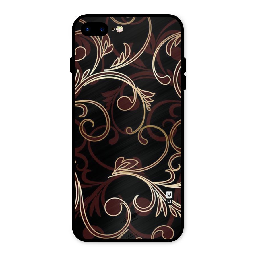 Golden Maroon Beauty Metal Back Case for iPhone 8 Plus