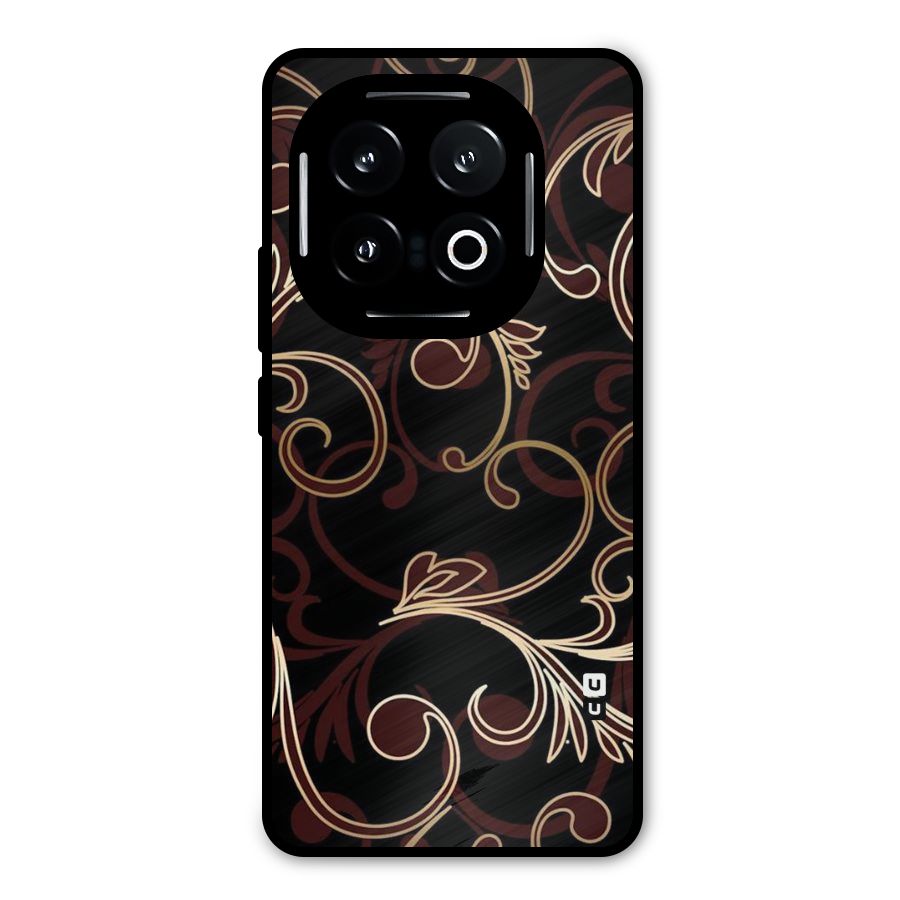 Golden Maroon Beauty Metal Back Case for iQOO 13