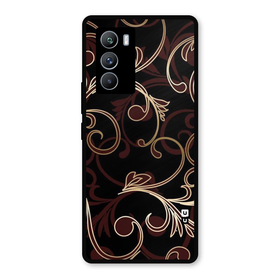 Golden Maroon Beauty Metal Back Case for iQOO 9 SE