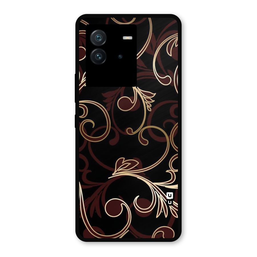Golden Maroon Beauty Metal Back Case for iQOO Neo 6 5G