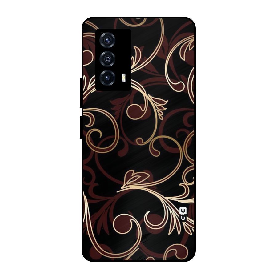 Golden Maroon Beauty Metal Back Case for iQOO Z5
