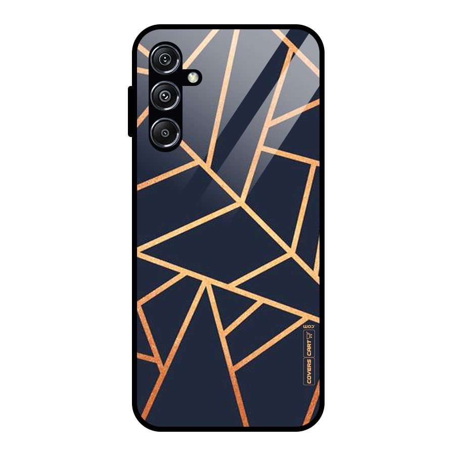 Golden Pattern Glass Back Case for Galaxy M34 5G