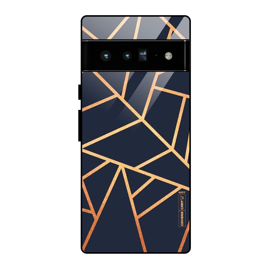 Golden Pattern Glass Back Case for Google Pixel 6 Pro