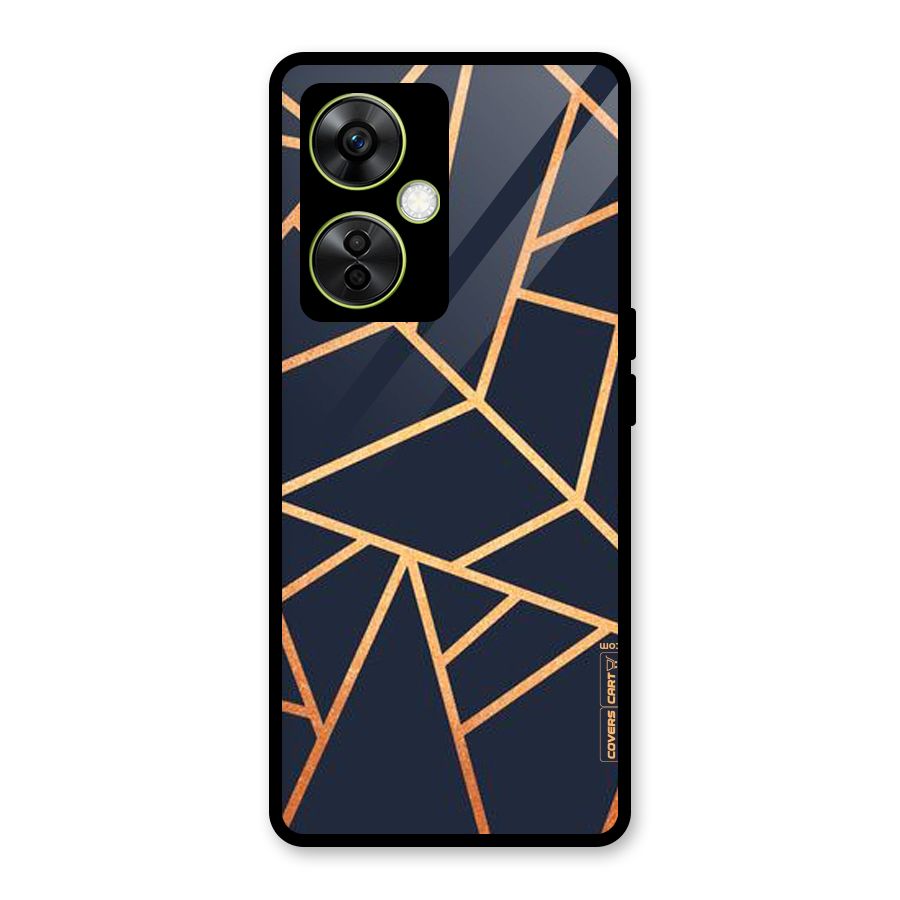 Golden Pattern Glass Back Case for OnePlus Nord CE 3 Lite