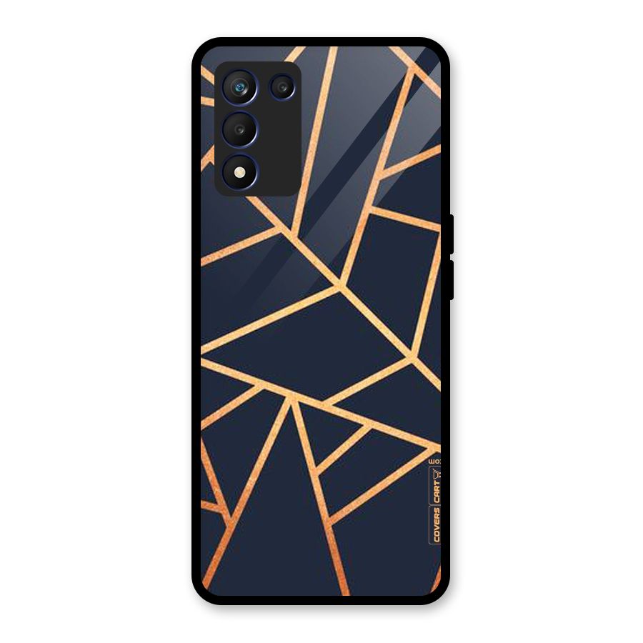 Golden Pattern Glass Back Case for Realme 9 5G Speed